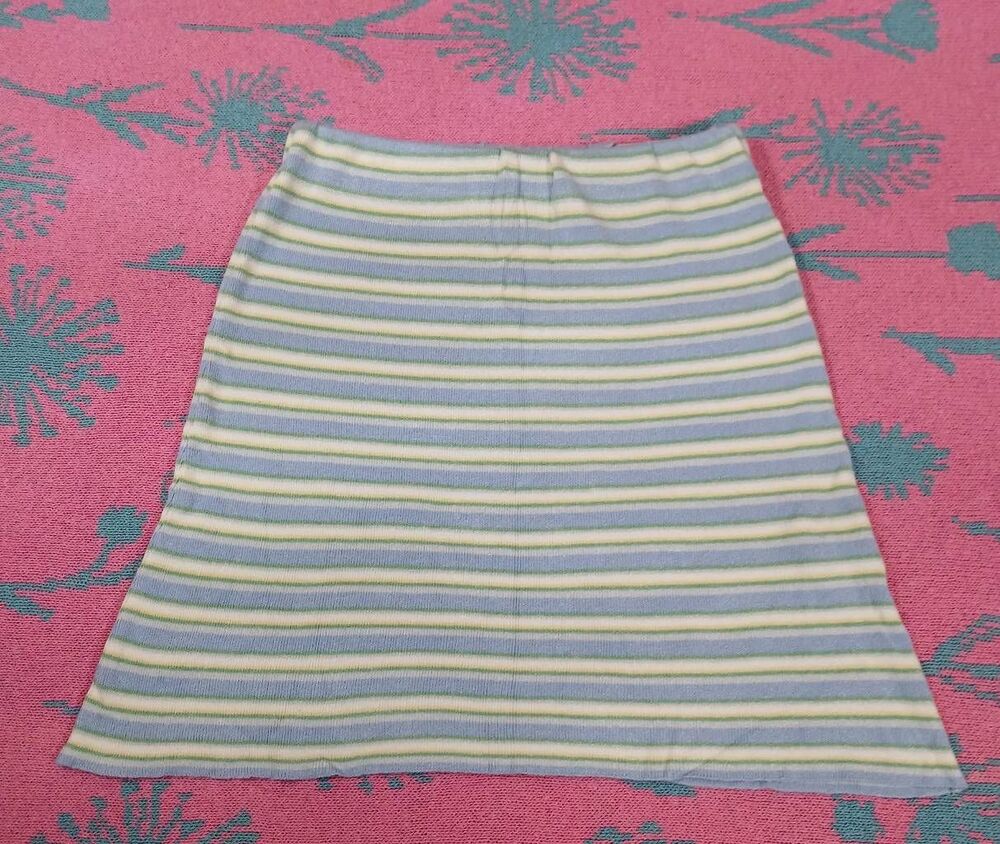 Djerf avenue womens small mini skirt elastic waist blue green soft stretch